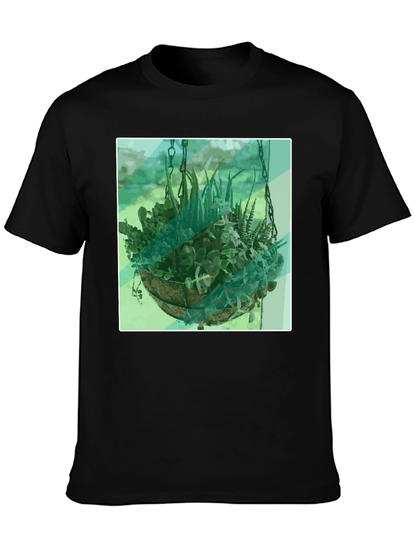 Botanical Basket T-Shirt - Hanging Garden Design