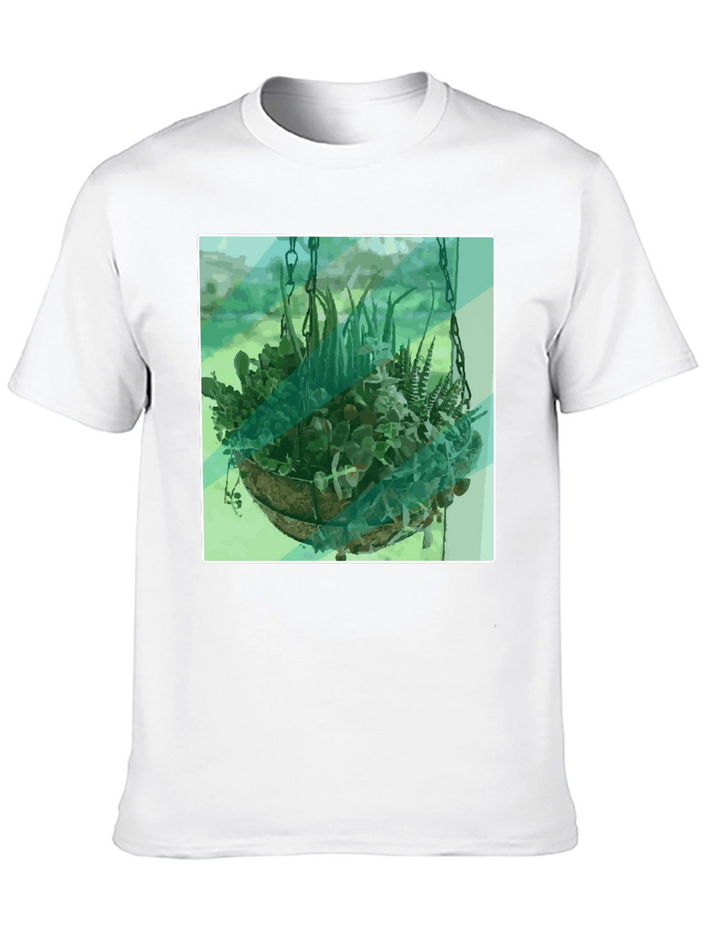 Botanical Basket T-Shirt - Hanging Garden Design
