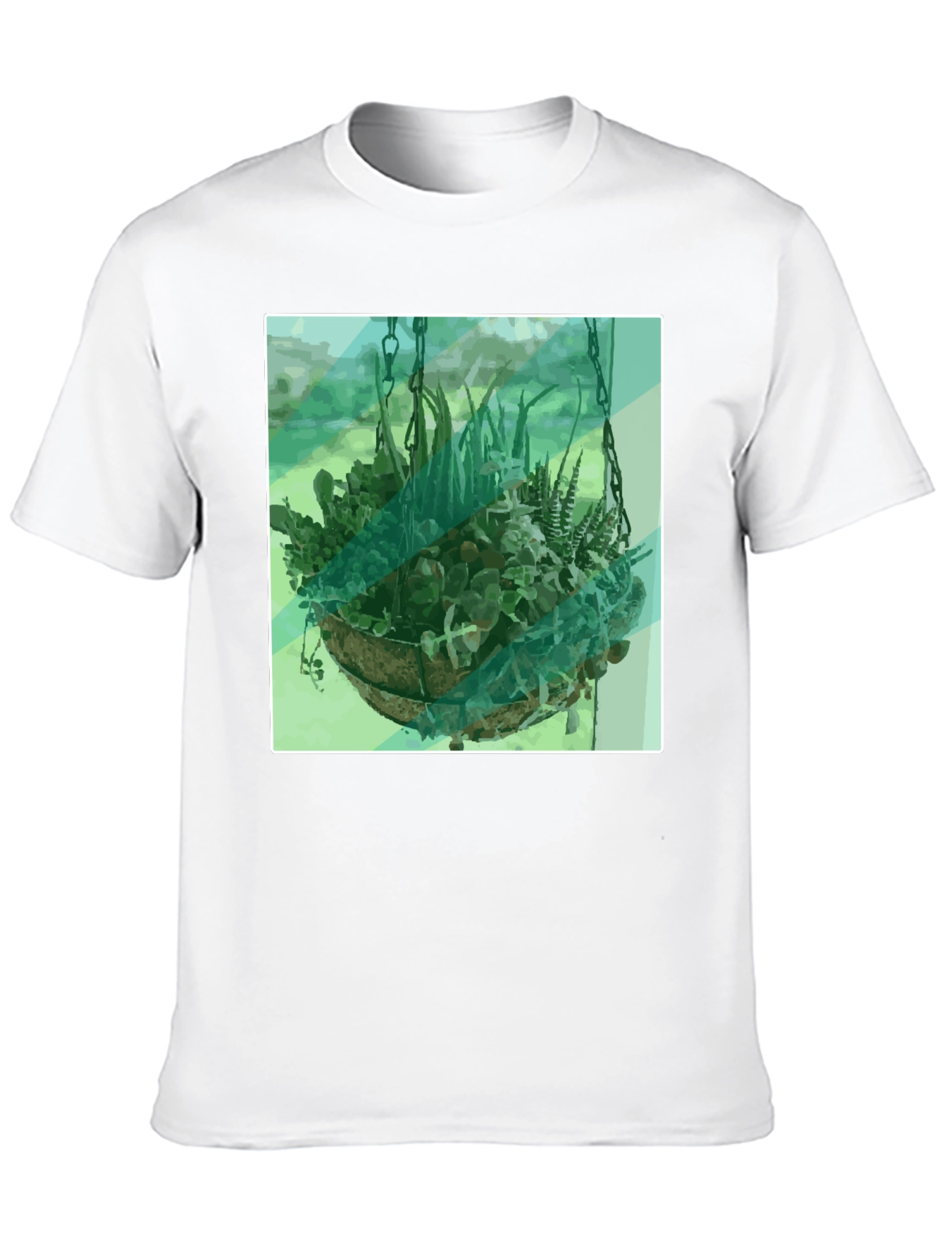 Botanical Basket T-Shirt - Hanging Garden Design