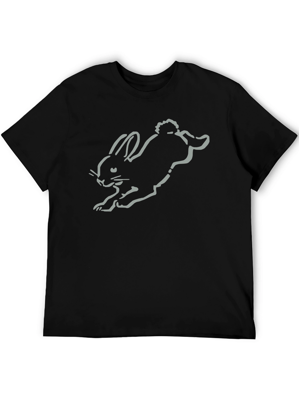 Black T-Shirt with Bunny Graphic