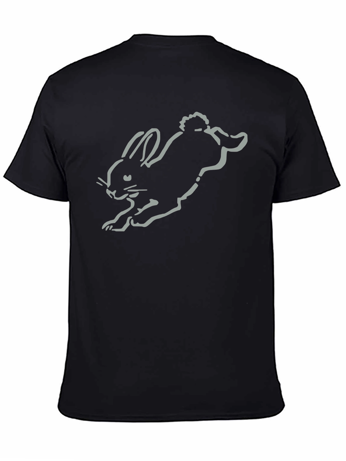 Black T-Shirt with Bunny Graphic