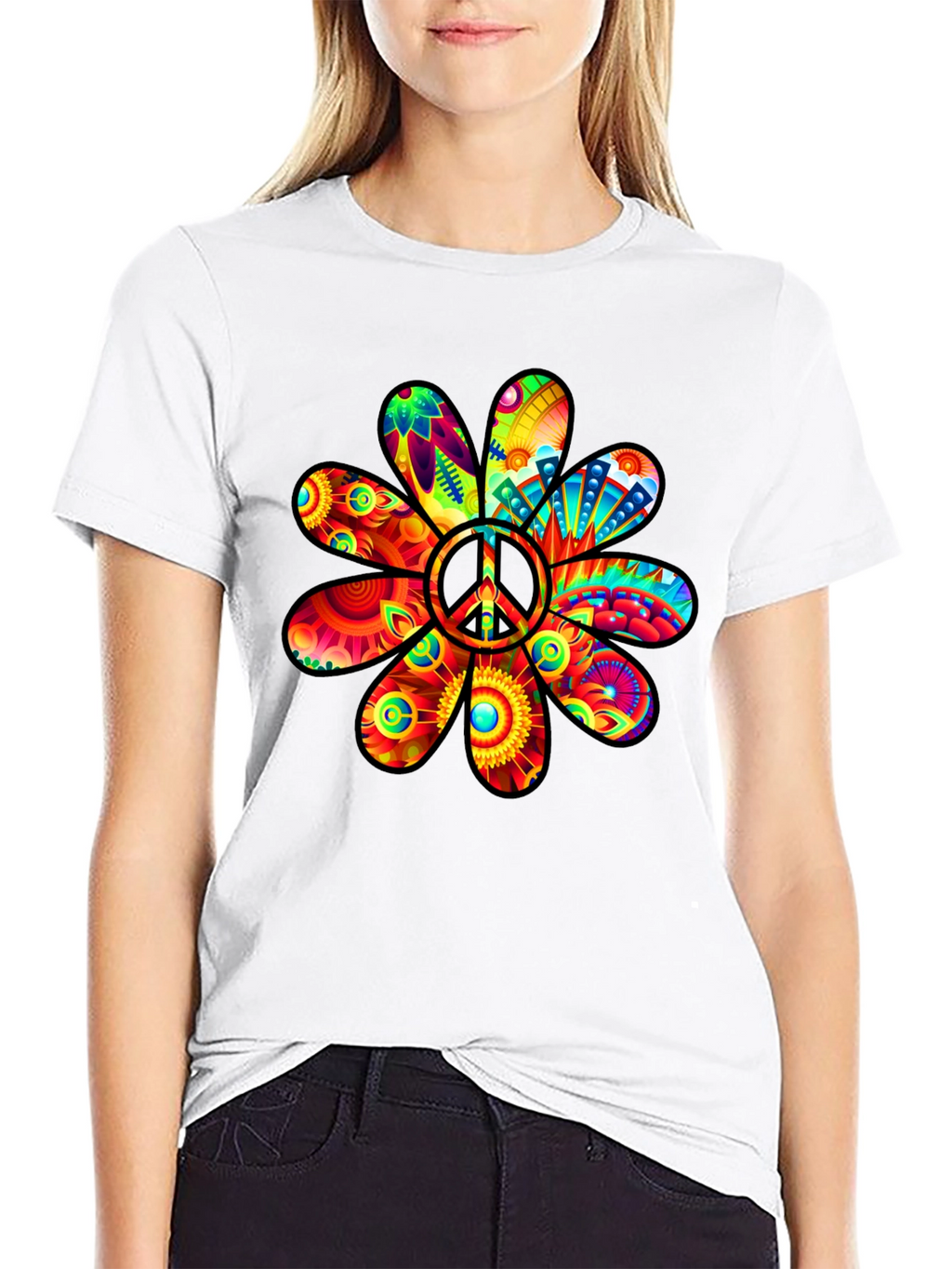 Peace Flower Power T-Shirt - Groovy Graphic Tee