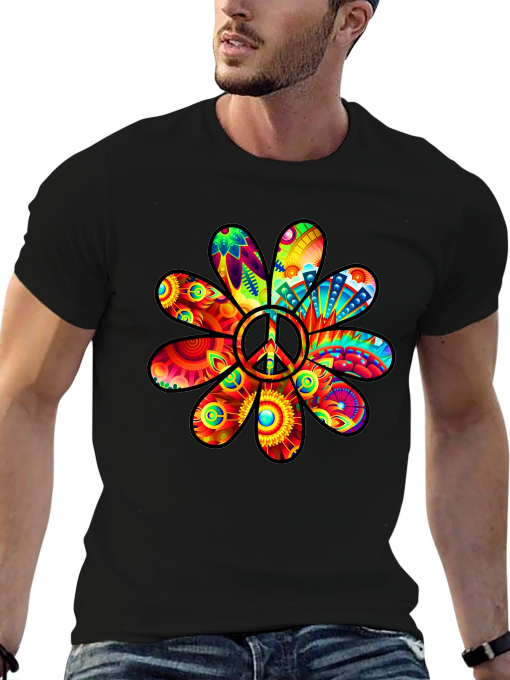 Peace Flower Power T-Shirt - Groovy Graphic Tee