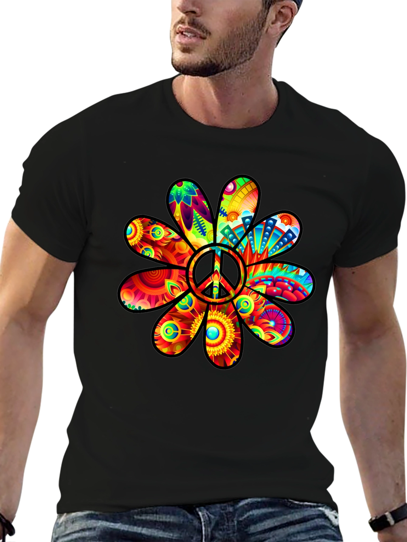 Peace Flower Power T-Shirt - Groovy Graphic Tee
