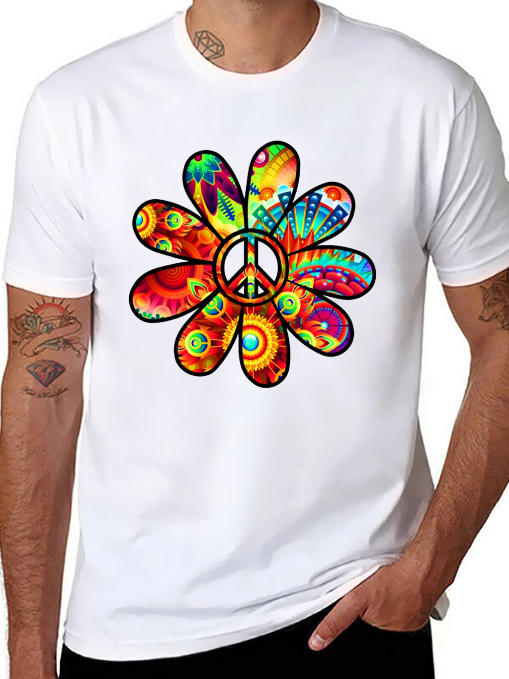 Peace Flower Power T-Shirt - Groovy Graphic Tee