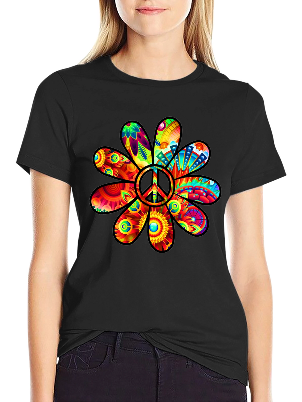 Peace Flower Power T-Shirt - Groovy Graphic Tee
