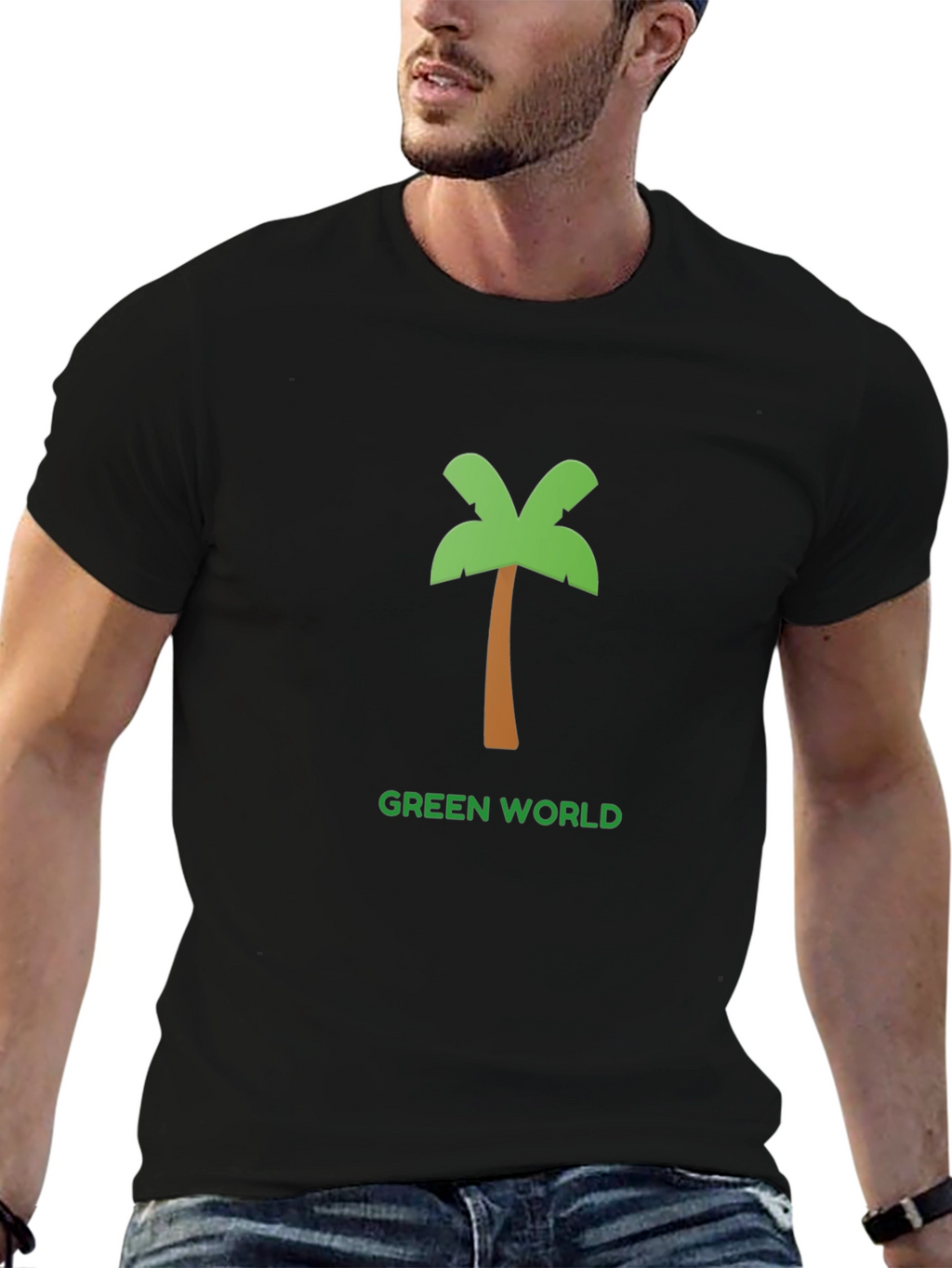 Green World Palm Tree Graphic Tee