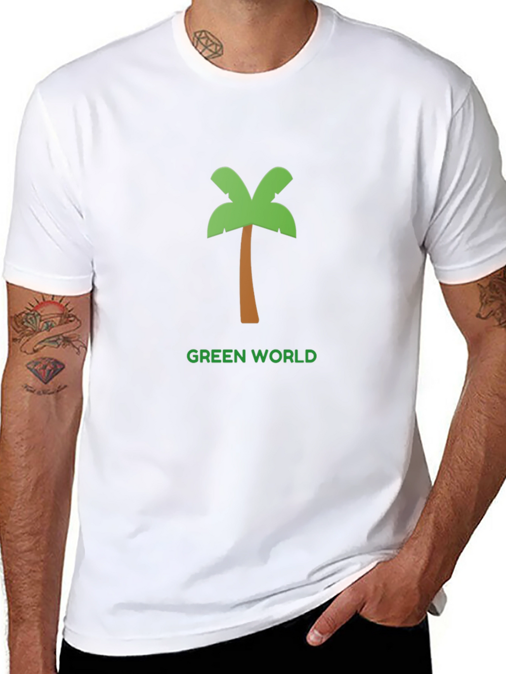 Green World Palm Tree Graphic Tee