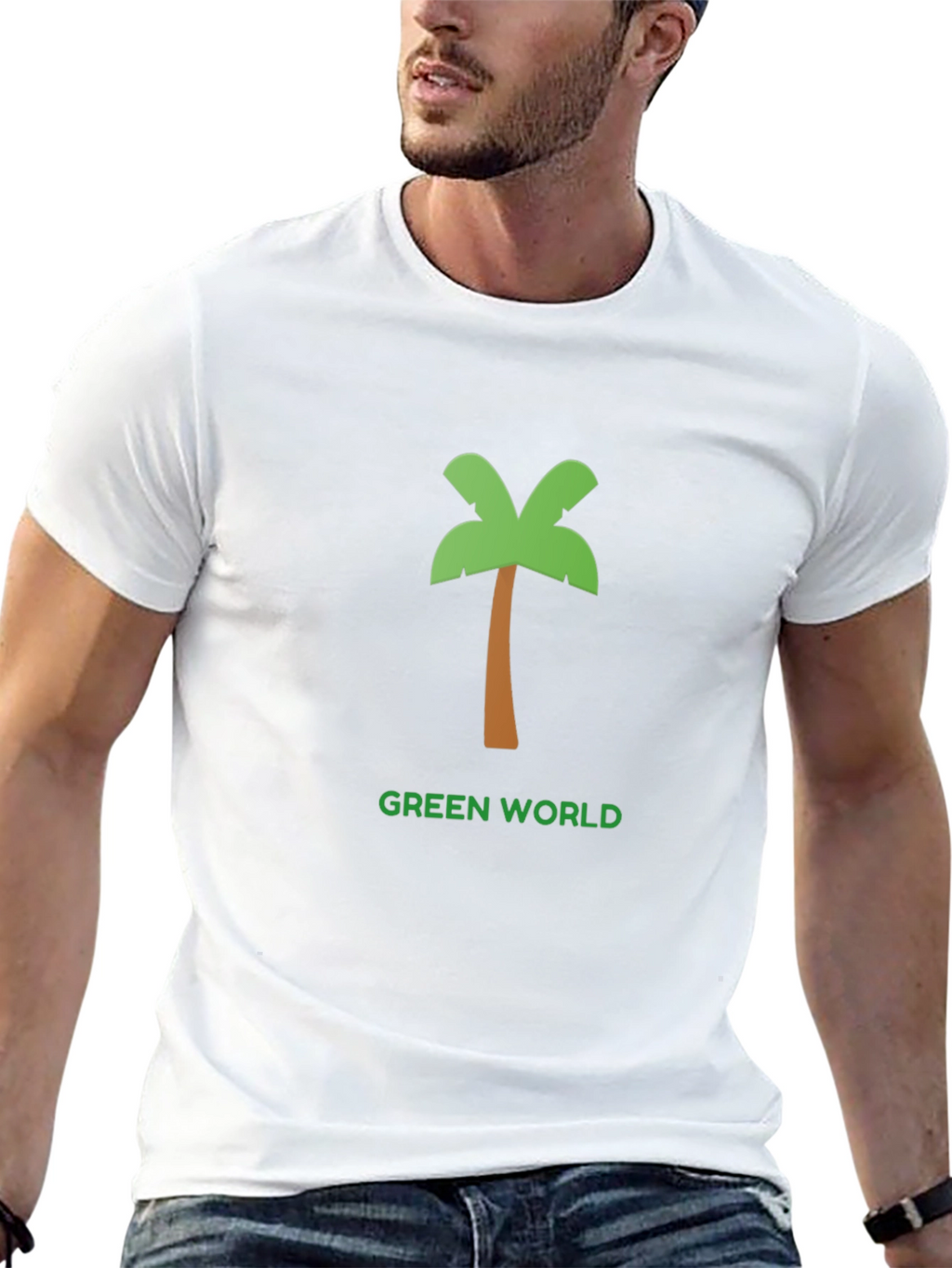Green World Palm Tree Graphic Tee