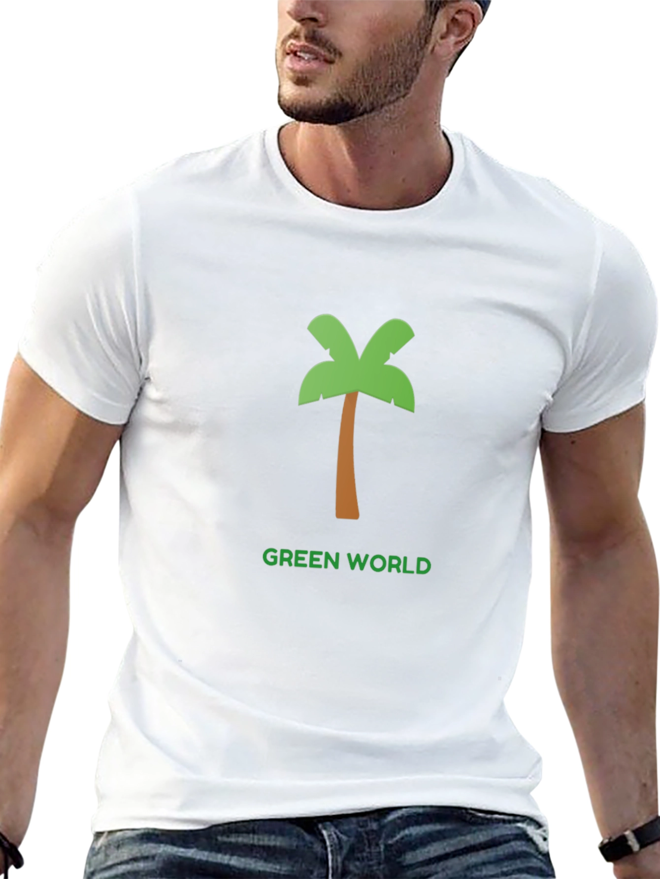 Green World Palm Tree Graphic Tee