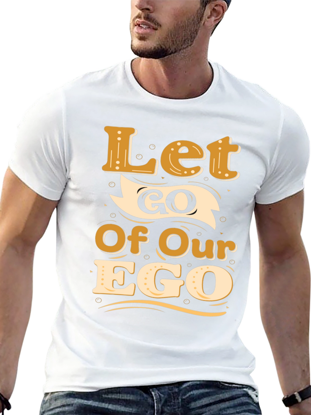 Let Go Of Our Ego Black Graphic Tee