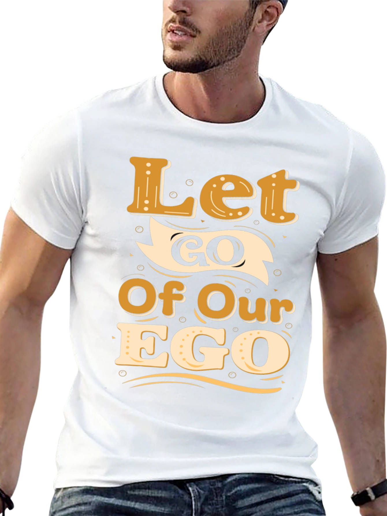 Let Go Of Our Ego Black Graphic Tee