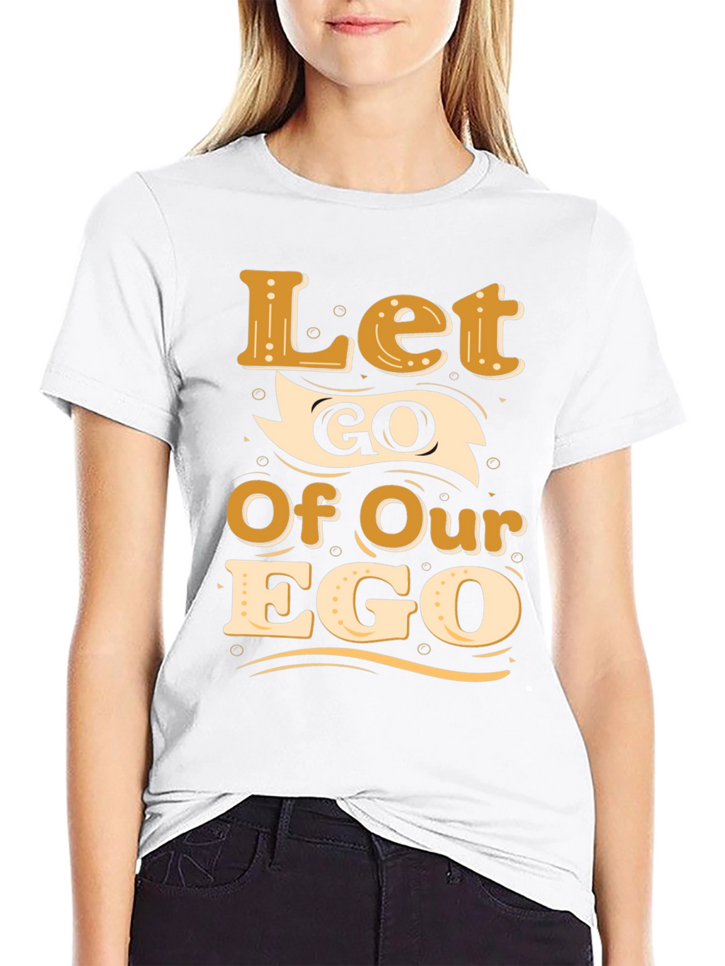 Let Go Of Our Ego Black Graphic Tee