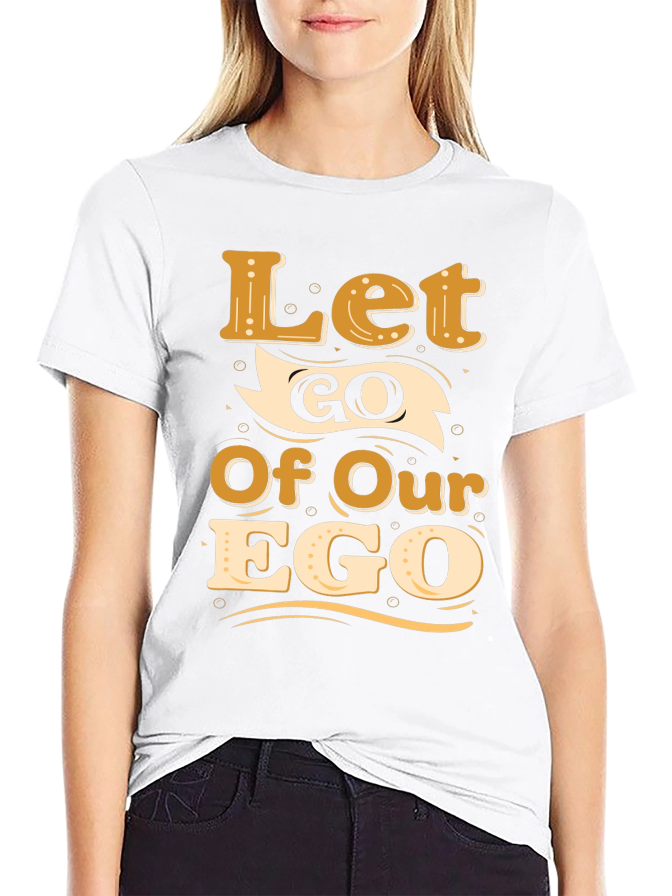 Let Go Of Our Ego Black Graphic Tee