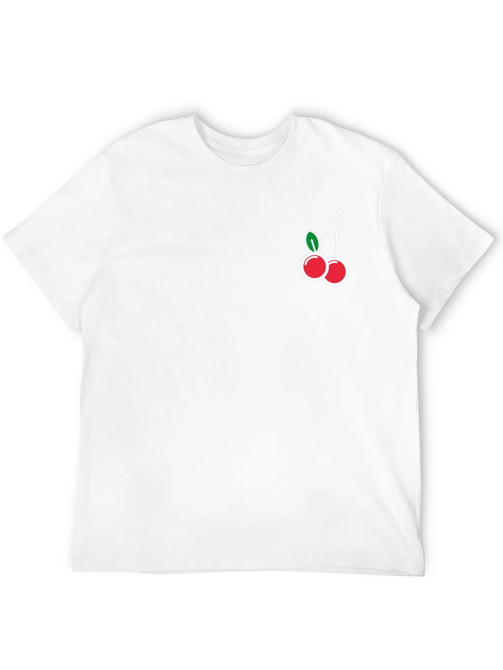Black T-Shirt with Cherry Graphic
