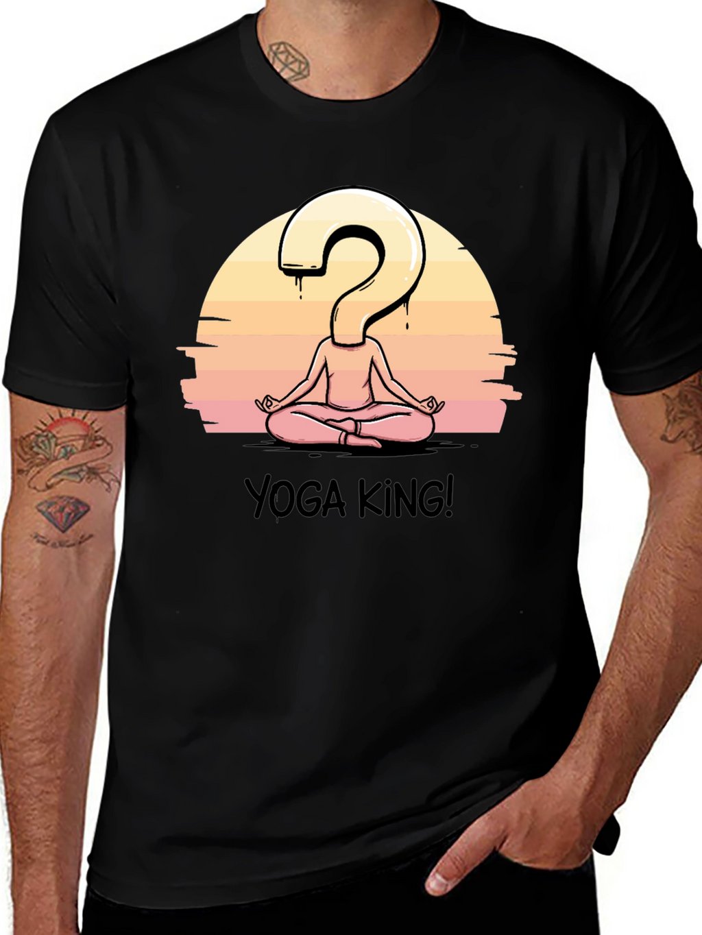 Yoga King Graphic Tee - Question Mark Meditating Design