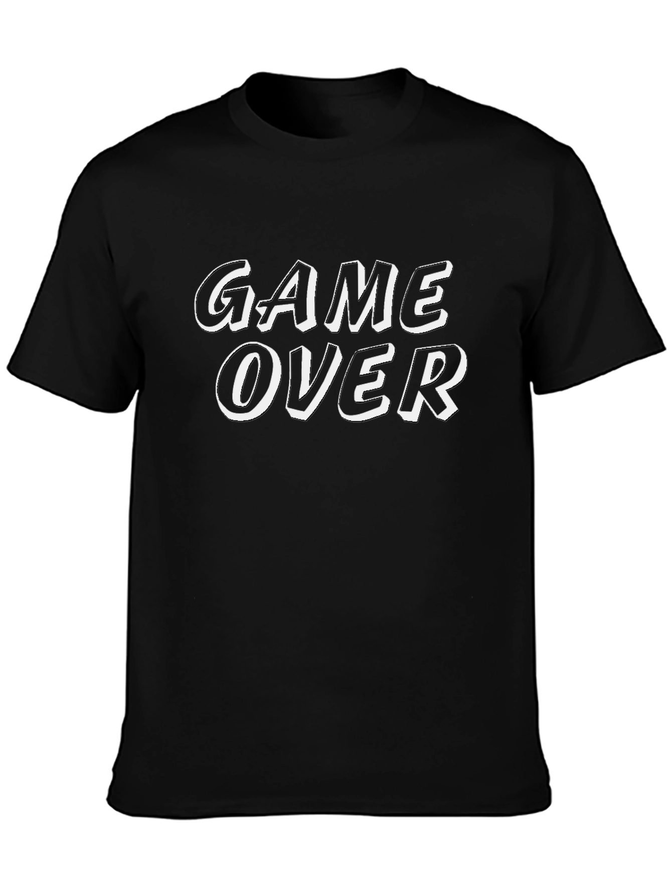 Game Over T-Shirt - Black Graphic Tee for Gamers