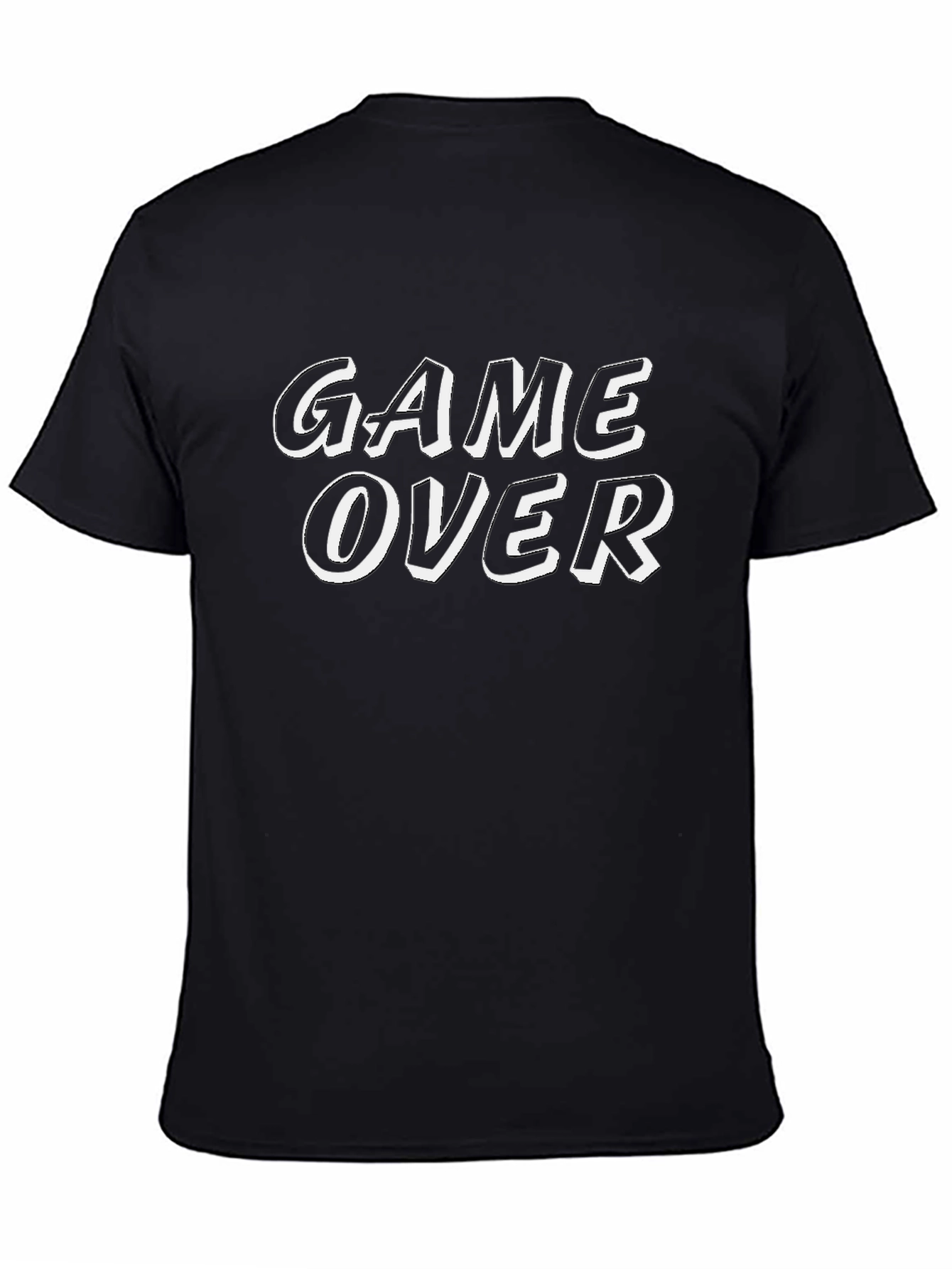 Game Over T-Shirt - Black Graphic Tee for Gamers