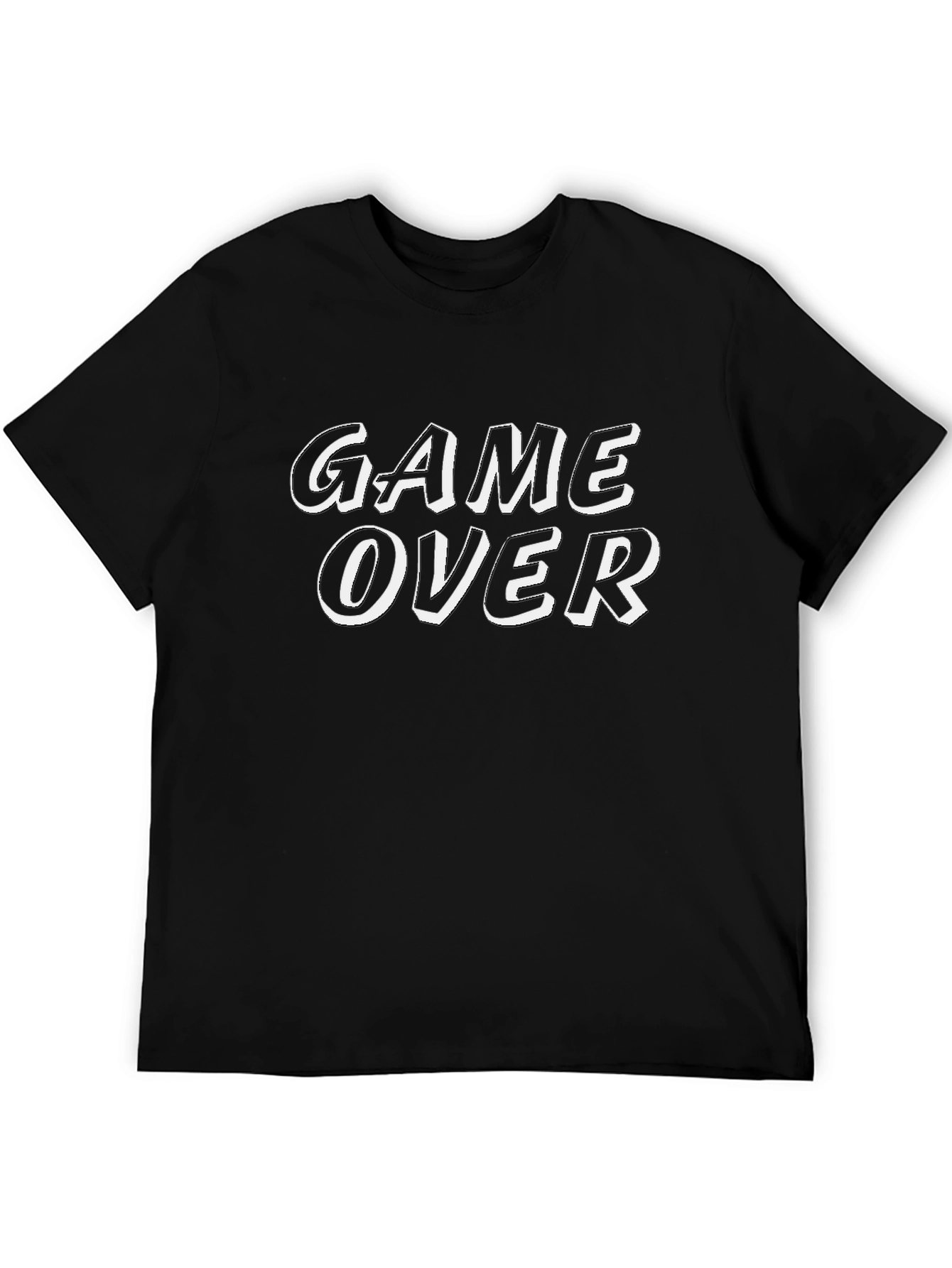 Game Over T-Shirt - Black Graphic Tee for Gamers