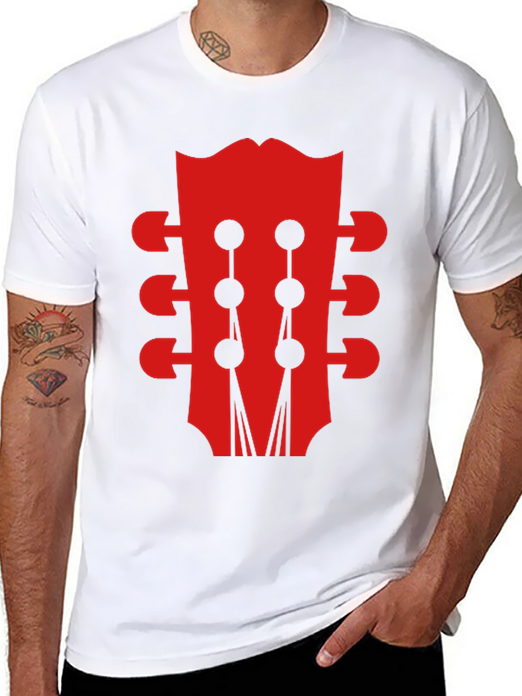 Guitar Head Black Graphic Tee