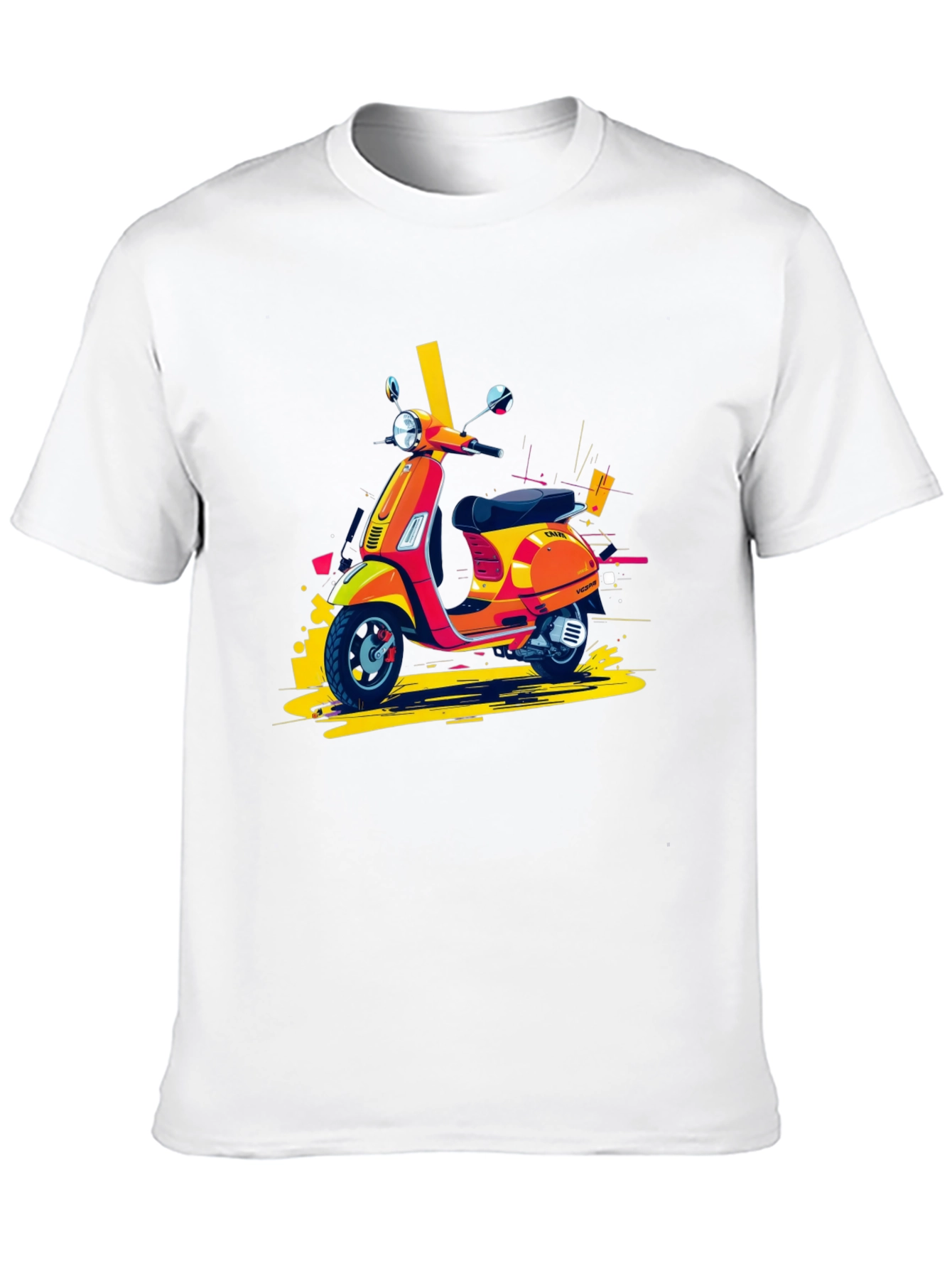 Retro Scooter Graphic Tee - Stylish Black T-Shirt