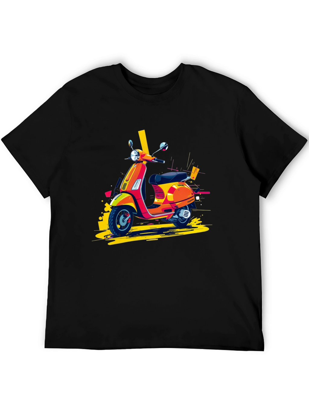 Retro Scooter Graphic Tee - Stylish Black T-Shirt