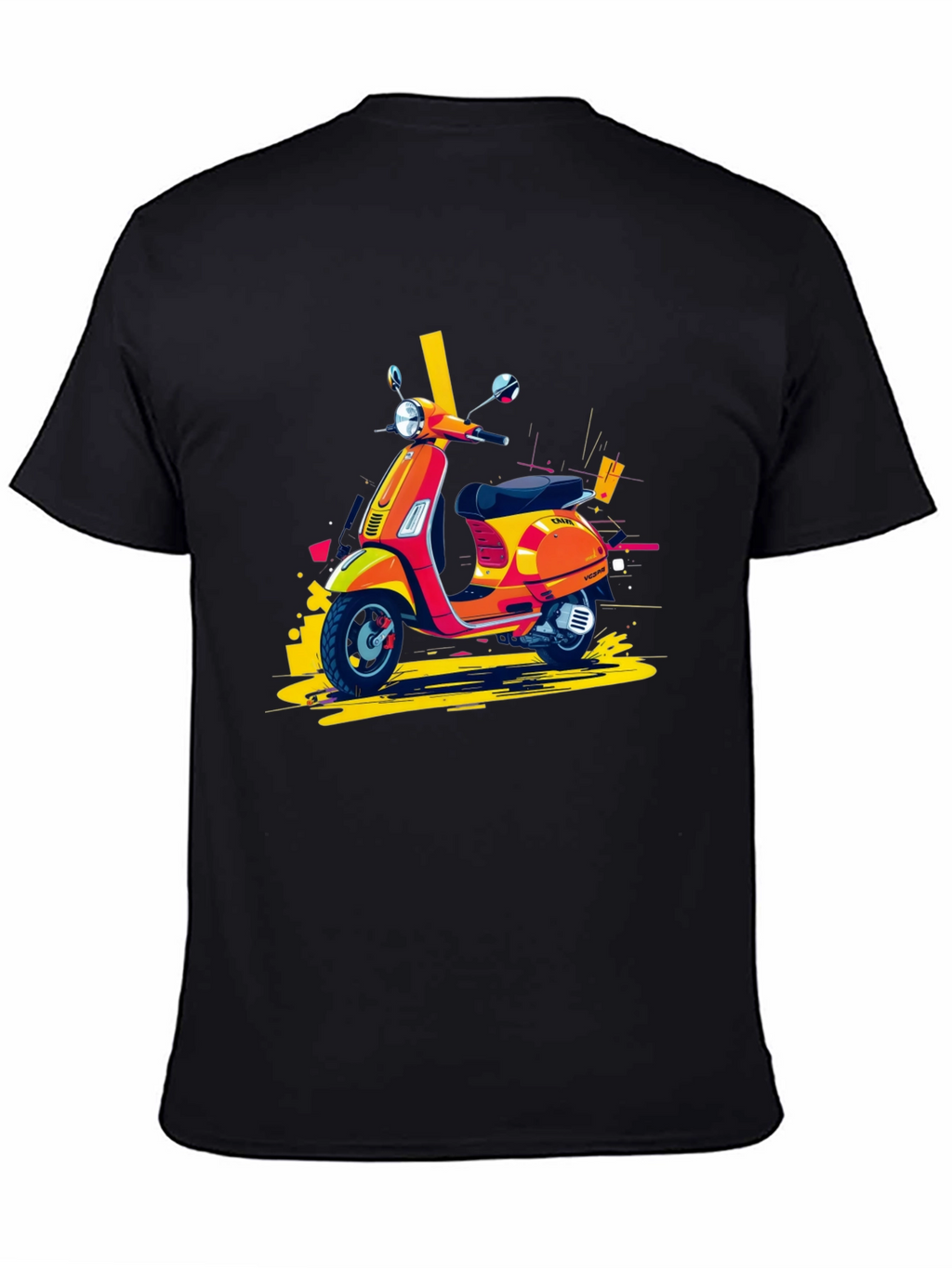 Retro Scooter Graphic Tee - Stylish Black T-Shirt
