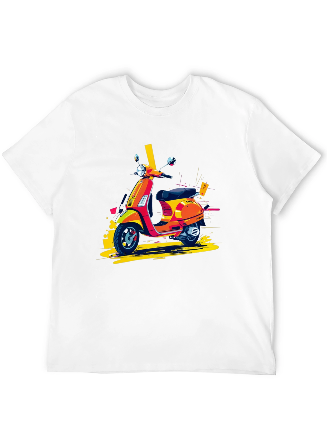 Retro Scooter Graphic Tee - Stylish Black T-Shirt