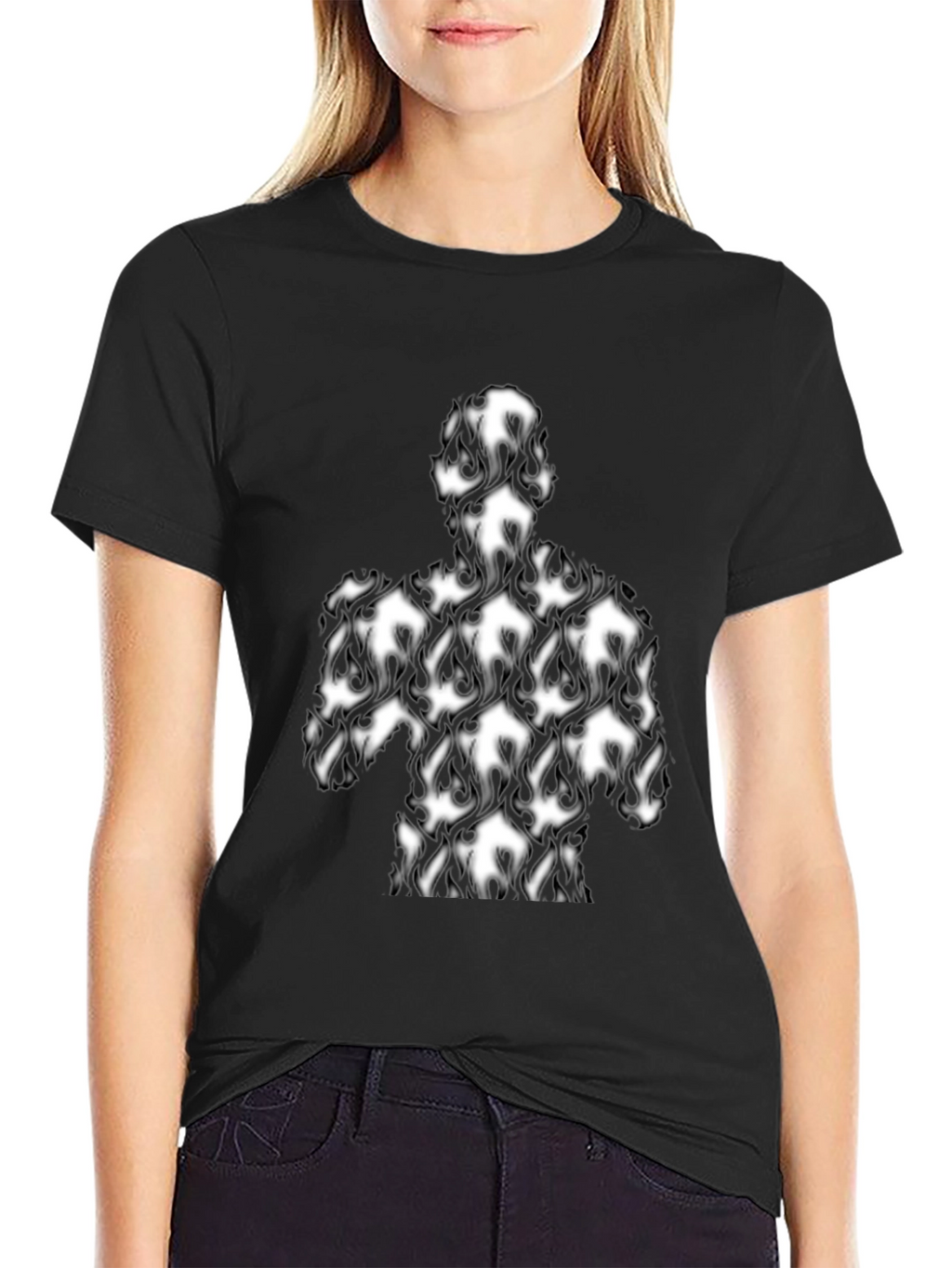 Abstract Spade Figure Black T-Shirt