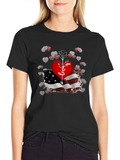 Love Arrow Heart American Flag T-Shirt