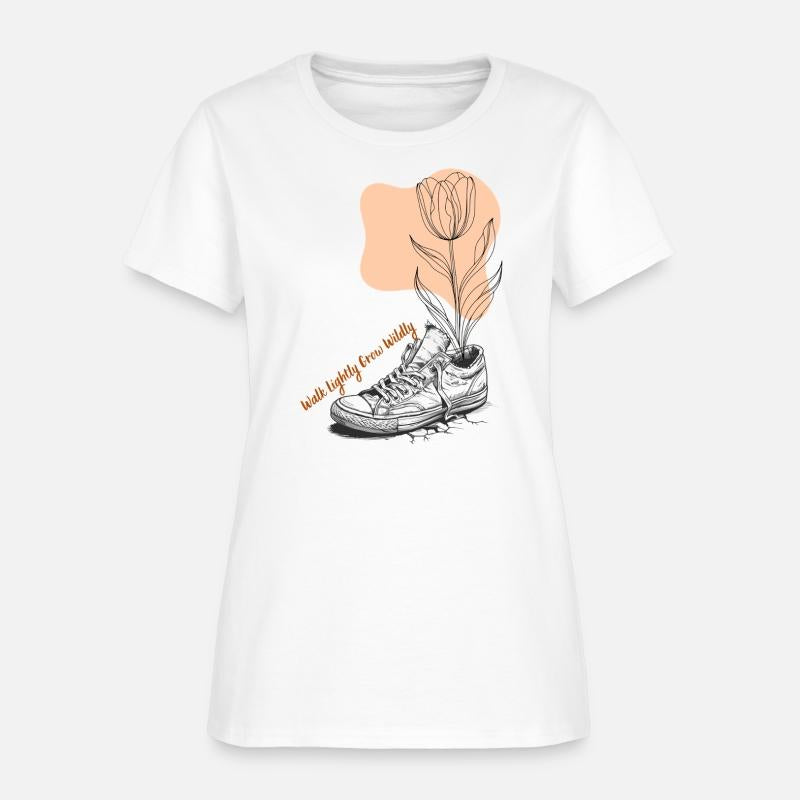 Walk Lightly Grow Wildly Eco Wild Bloom Nature Tee