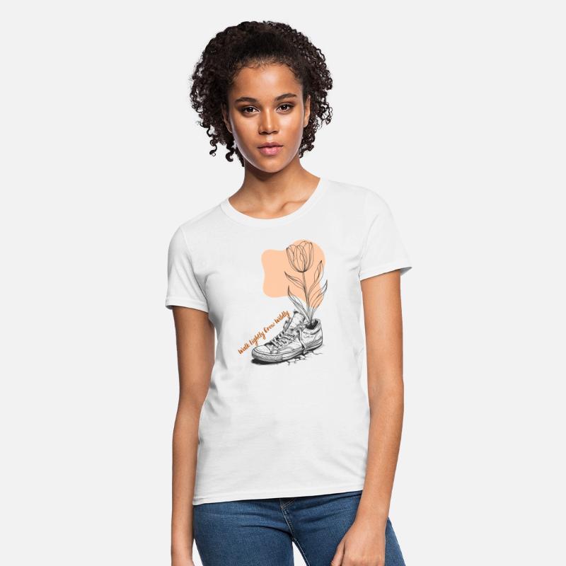 Walk Lightly Grow Wildly Eco Wild Bloom Nature Tee