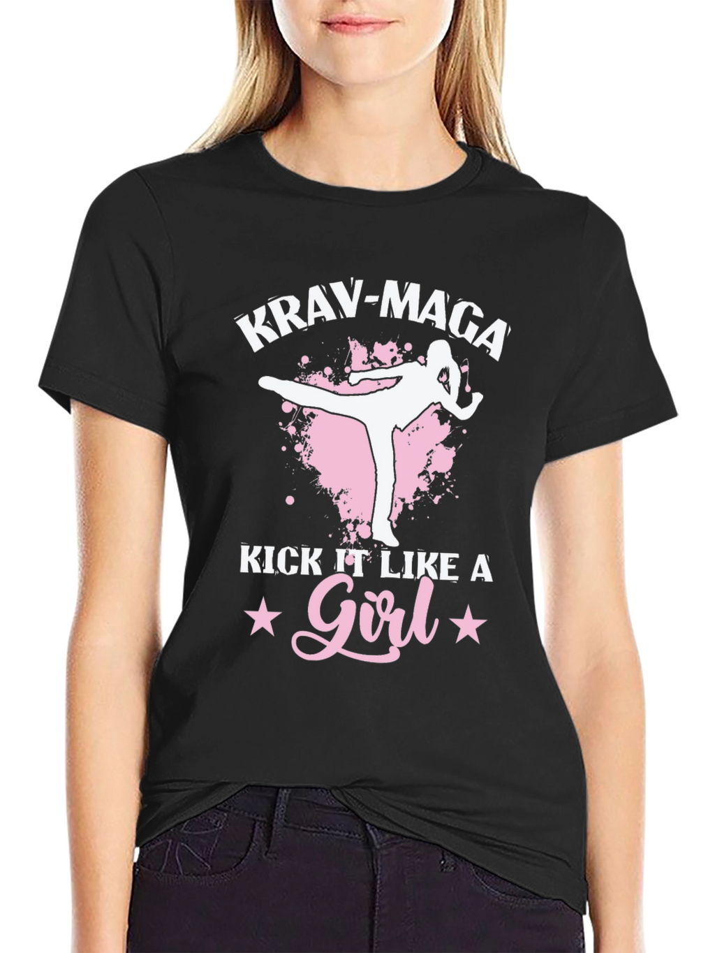 Krav Maga Kick Like A Girl T-Shirt