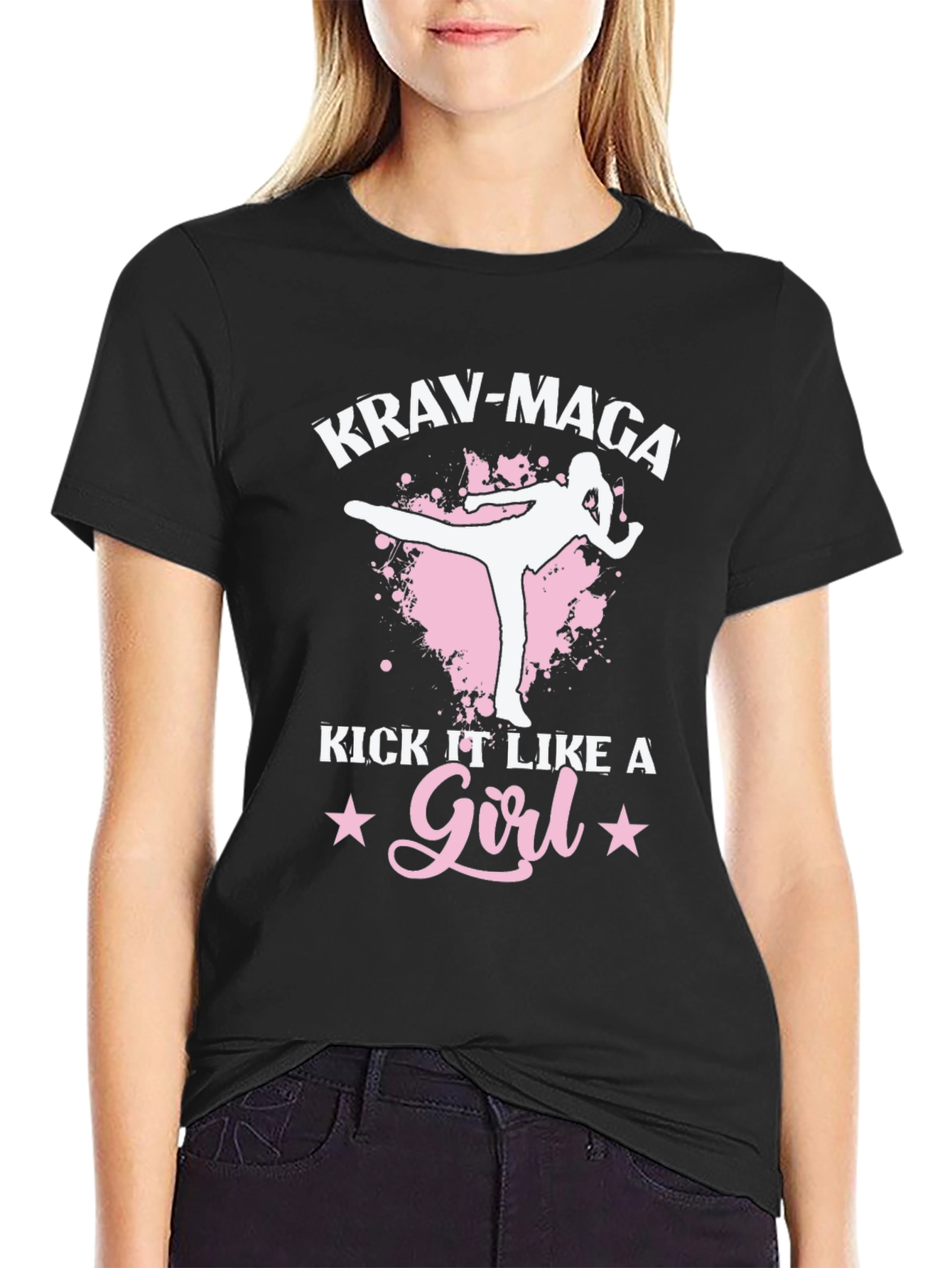 Krav Maga Kick Like A Girl T-Shirt