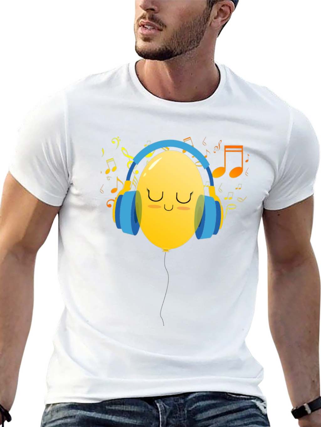 Musical Balloon Graphic Tee - Black Casual Shirt