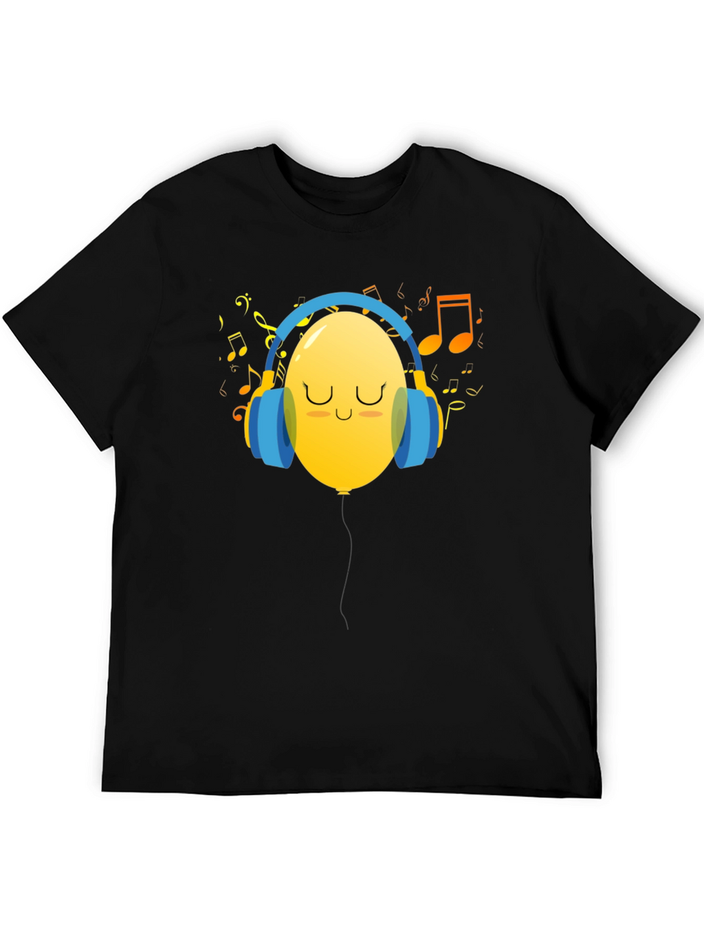 Musical Balloon Graphic Tee - Black Casual Shirt