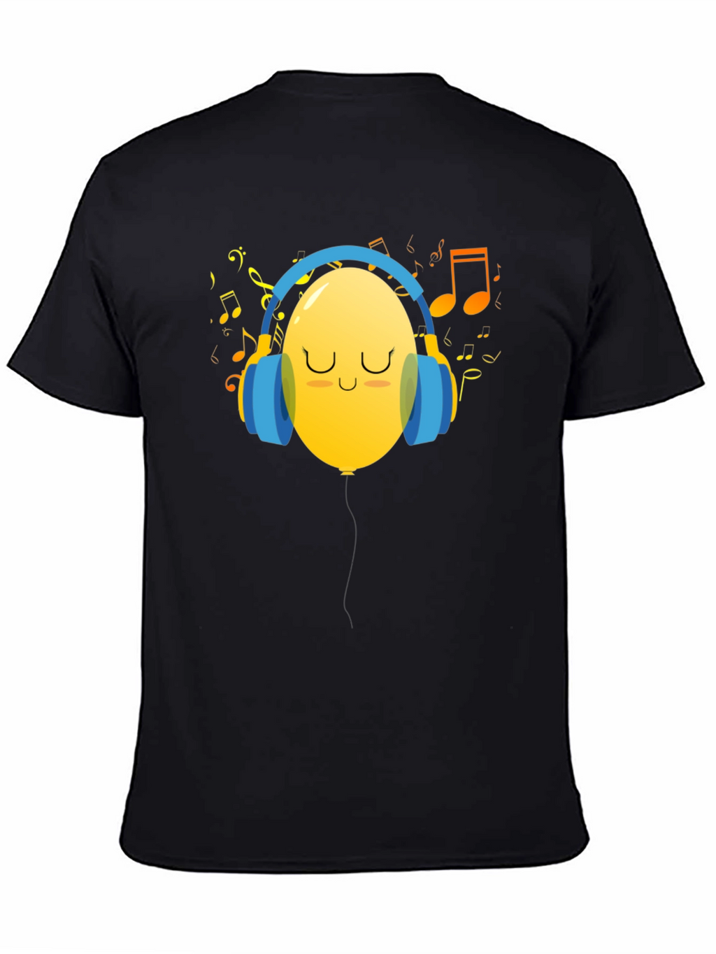 Musical Balloon Graphic Tee - Black Casual Shirt