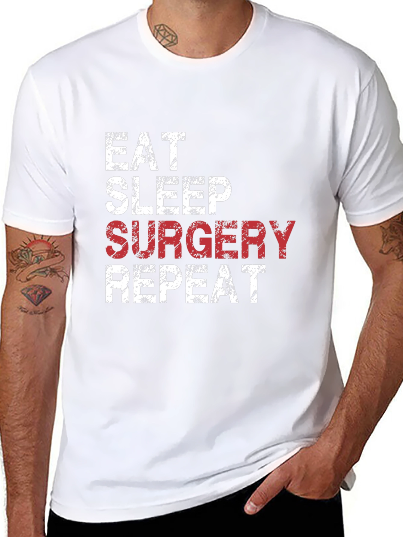 Eat Sleep Surgery Repeat Black T-Shirt