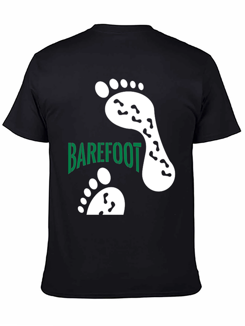 Barefoot Footprint Tee - Black Cotton Casual Shirt