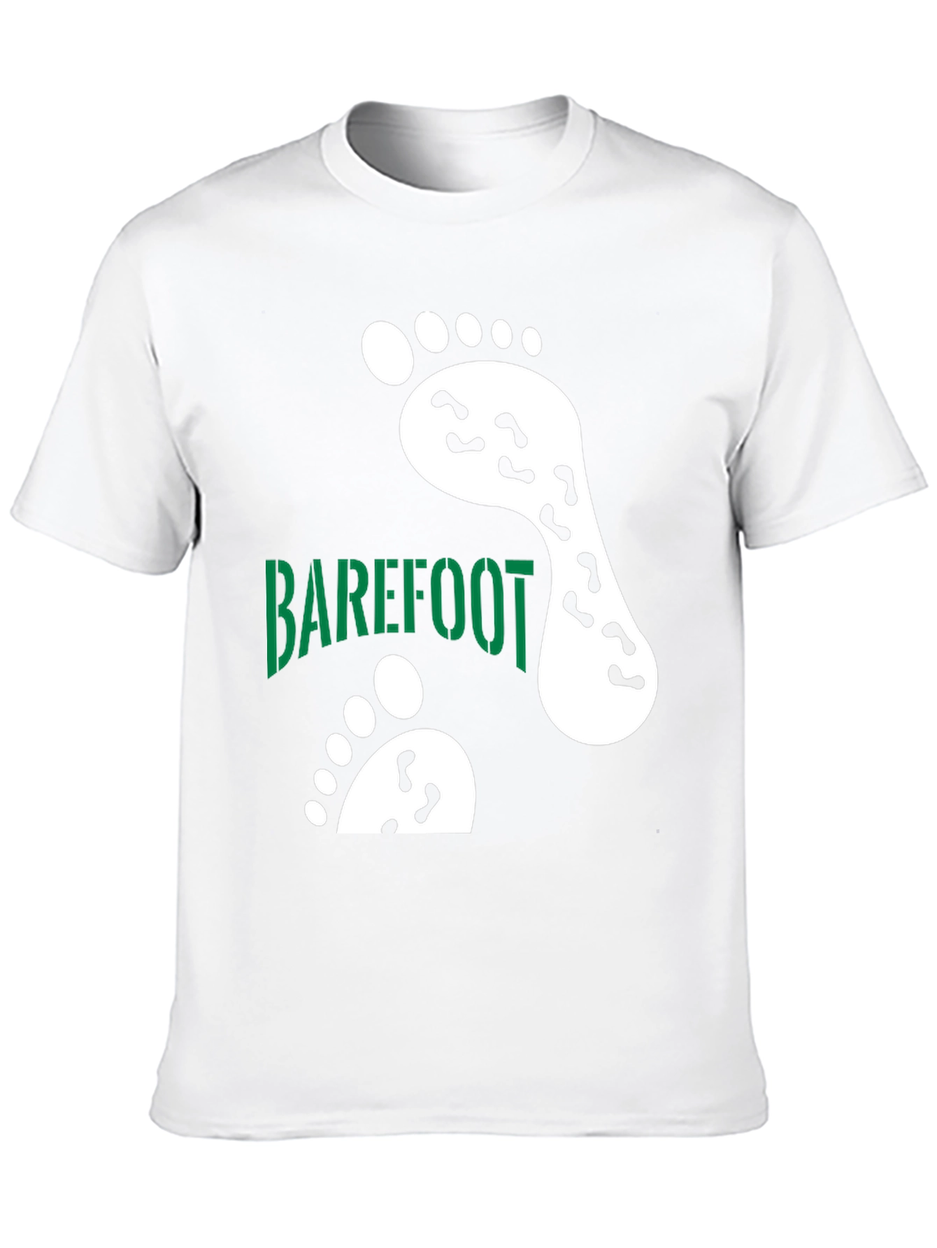 Barefoot Footprint Tee - Black Cotton Casual Shirt