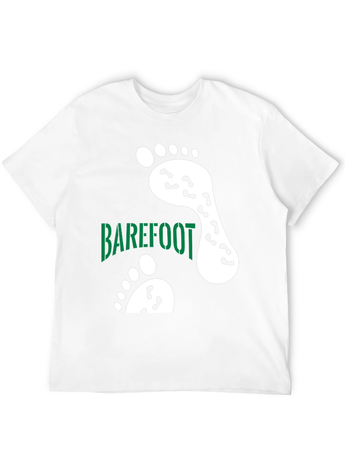 Barefoot Footprint Tee - Black Cotton Casual Shirt
