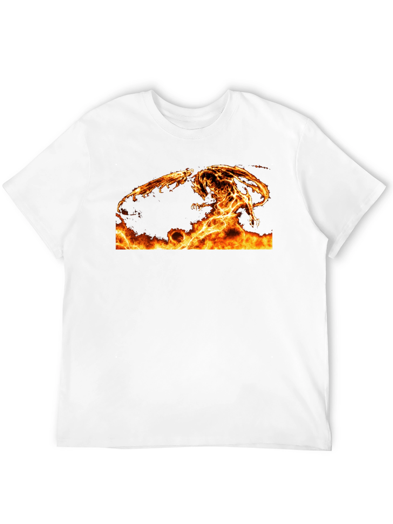 Fiery Dragon Graphic Tee - Black Cotton Comfort