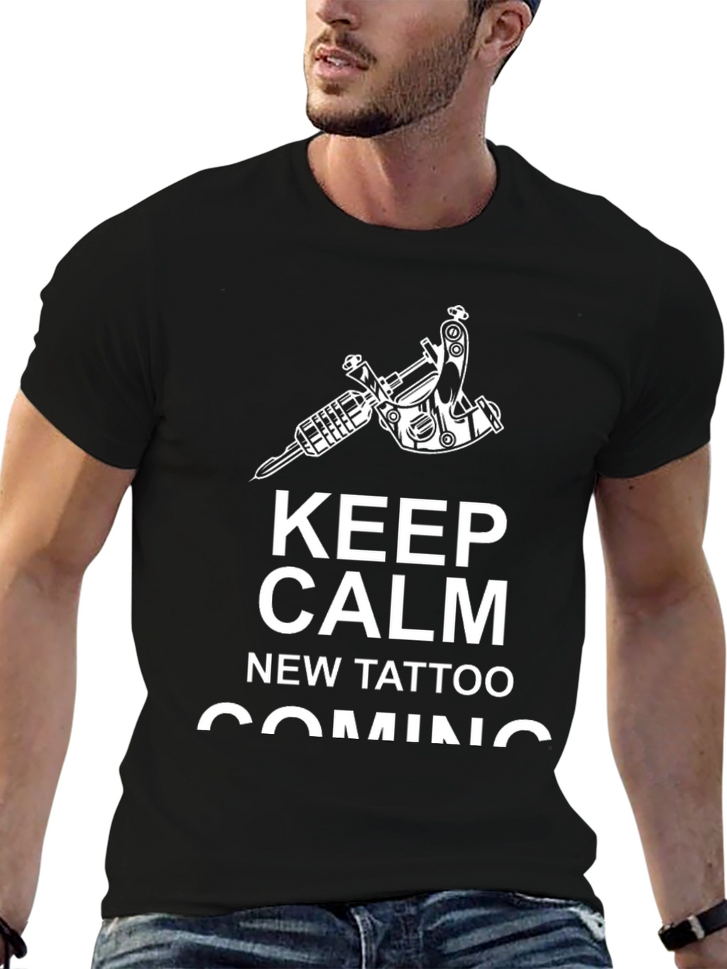 Keep Calm New Tattoo Coming T-Shirt - Black