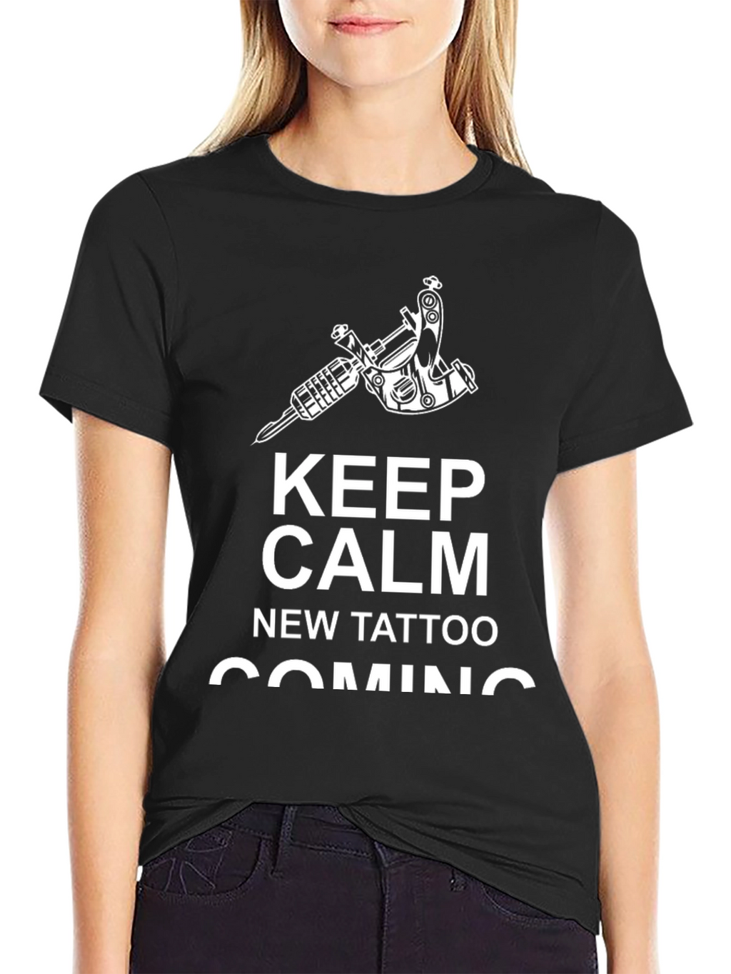 Keep Calm New Tattoo Coming T-Shirt - Black
