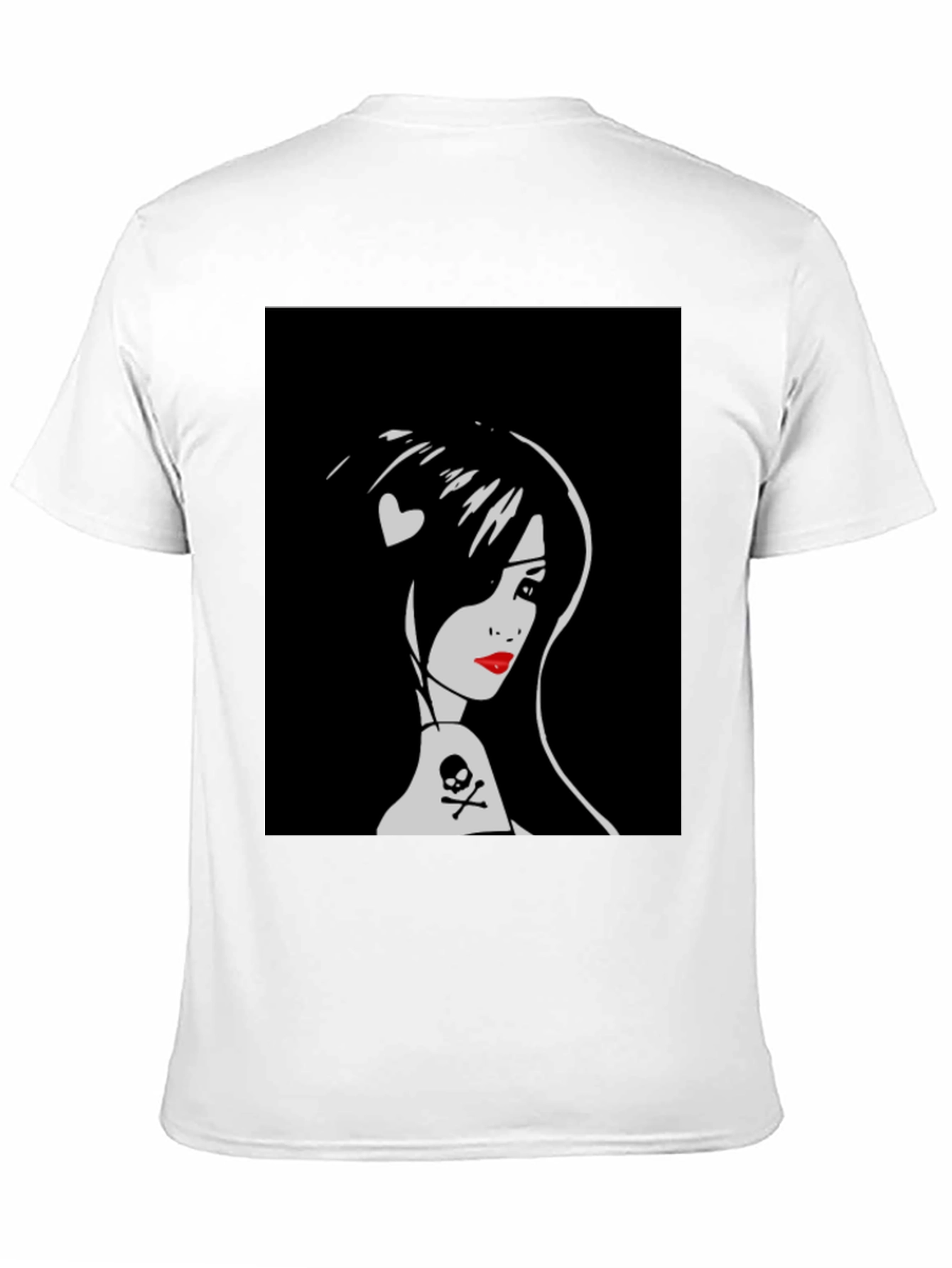 Goth Girl Graphic Tee - Skull and Heart Detail
