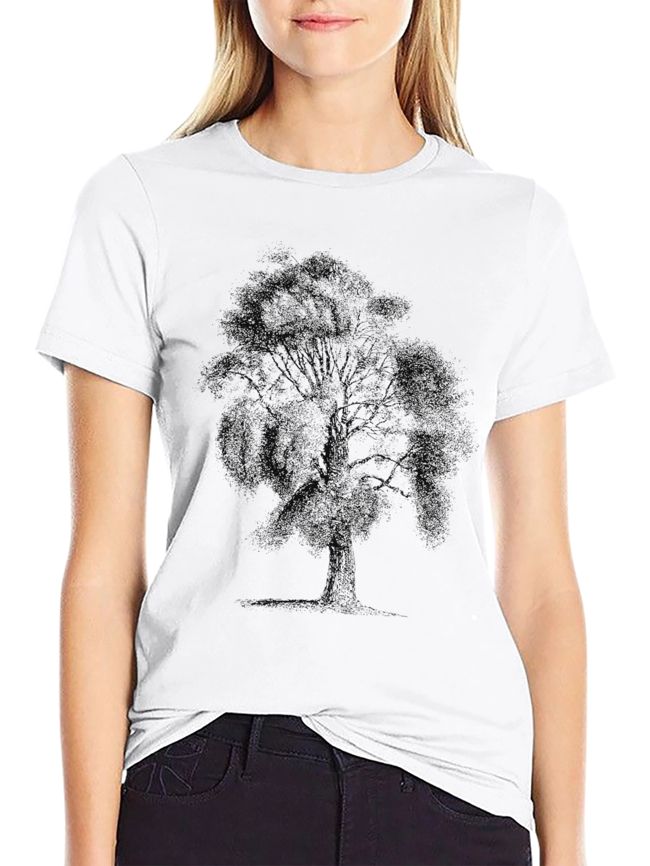 Mens Black T-Shirt - Tree Graphic