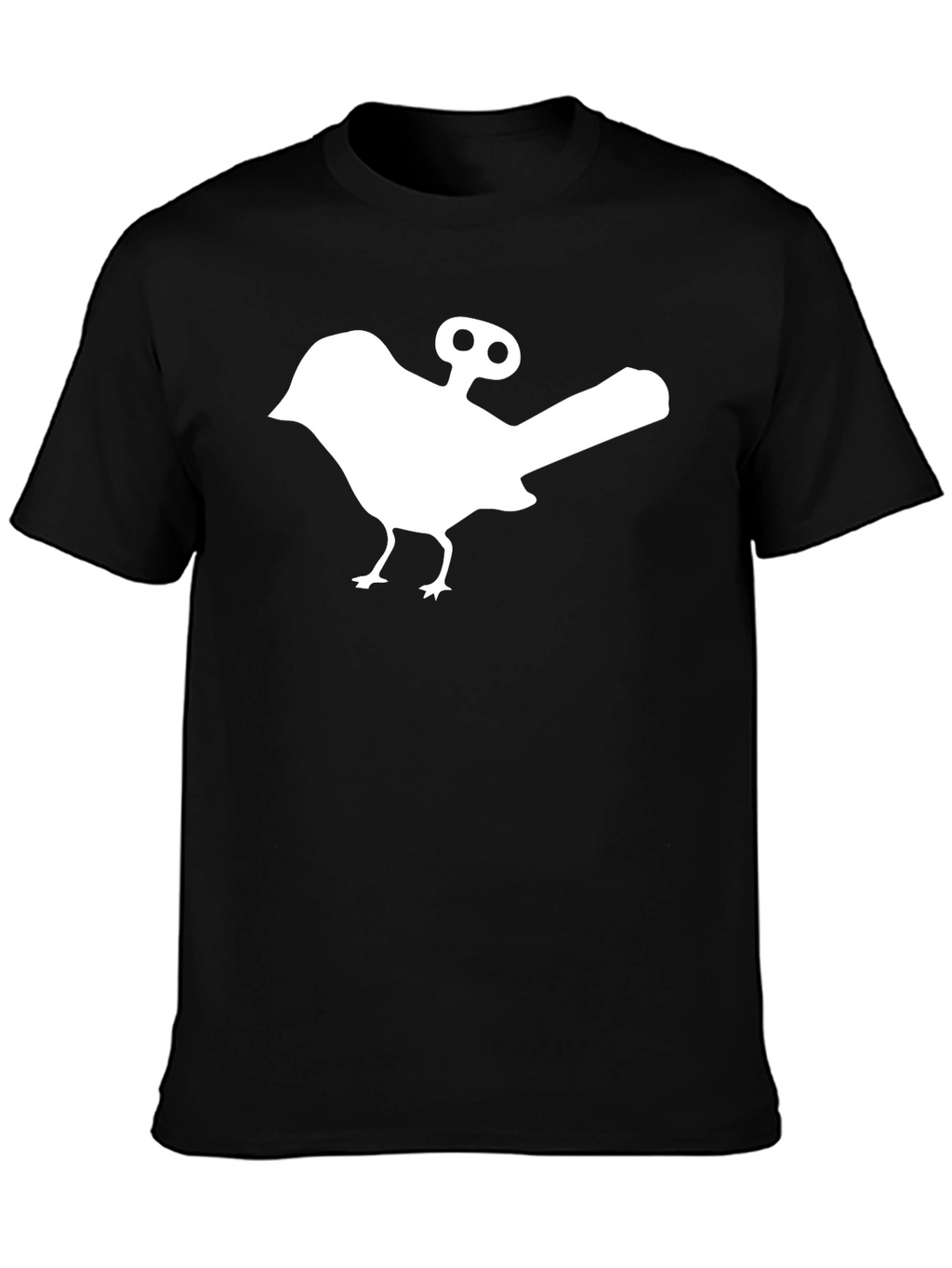Wind-Up Bird Graphic Tee - Black Cotton T-Shirt