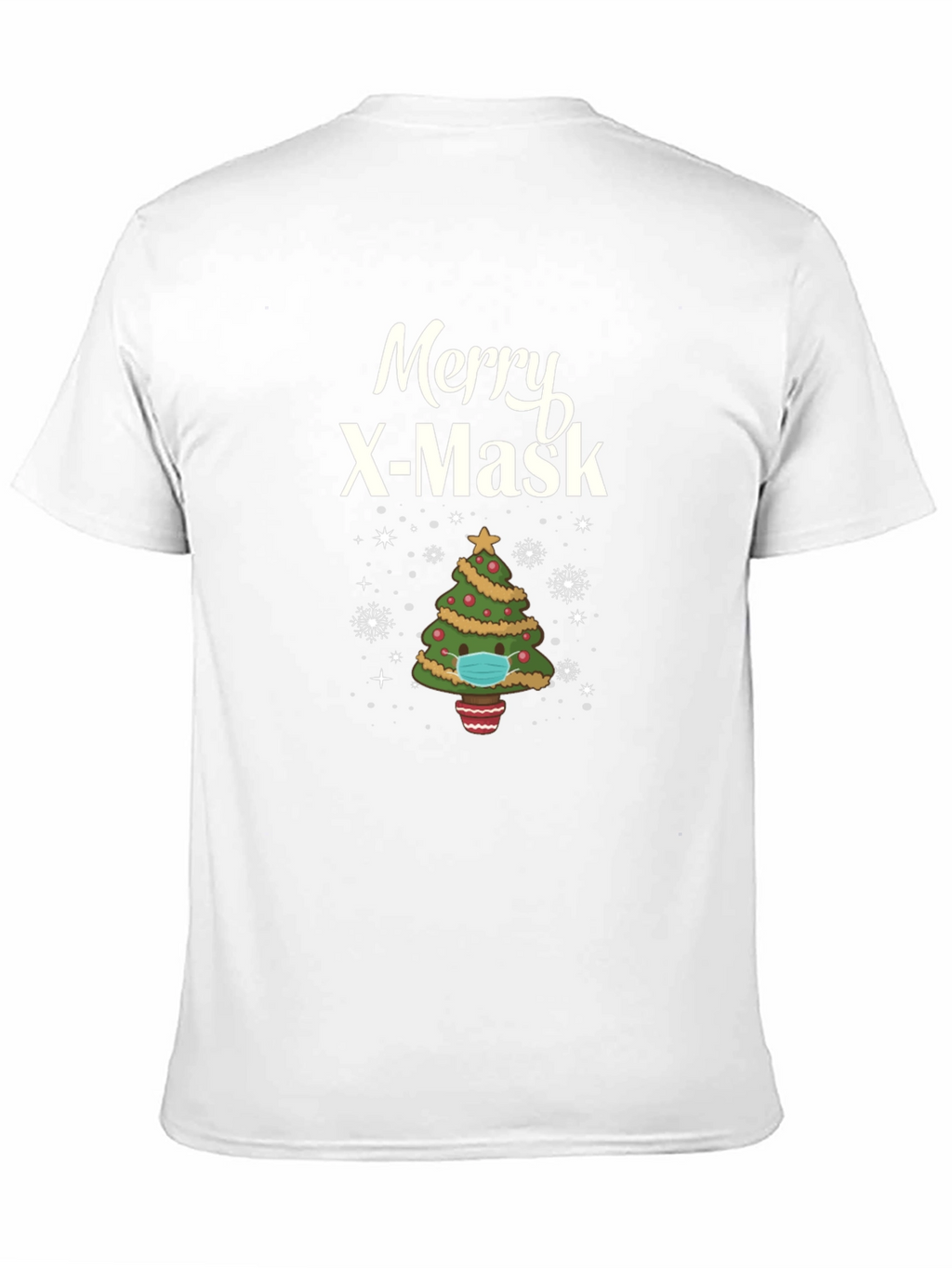 Merry X-Mask Christmas Tree Graphic T-Shirt