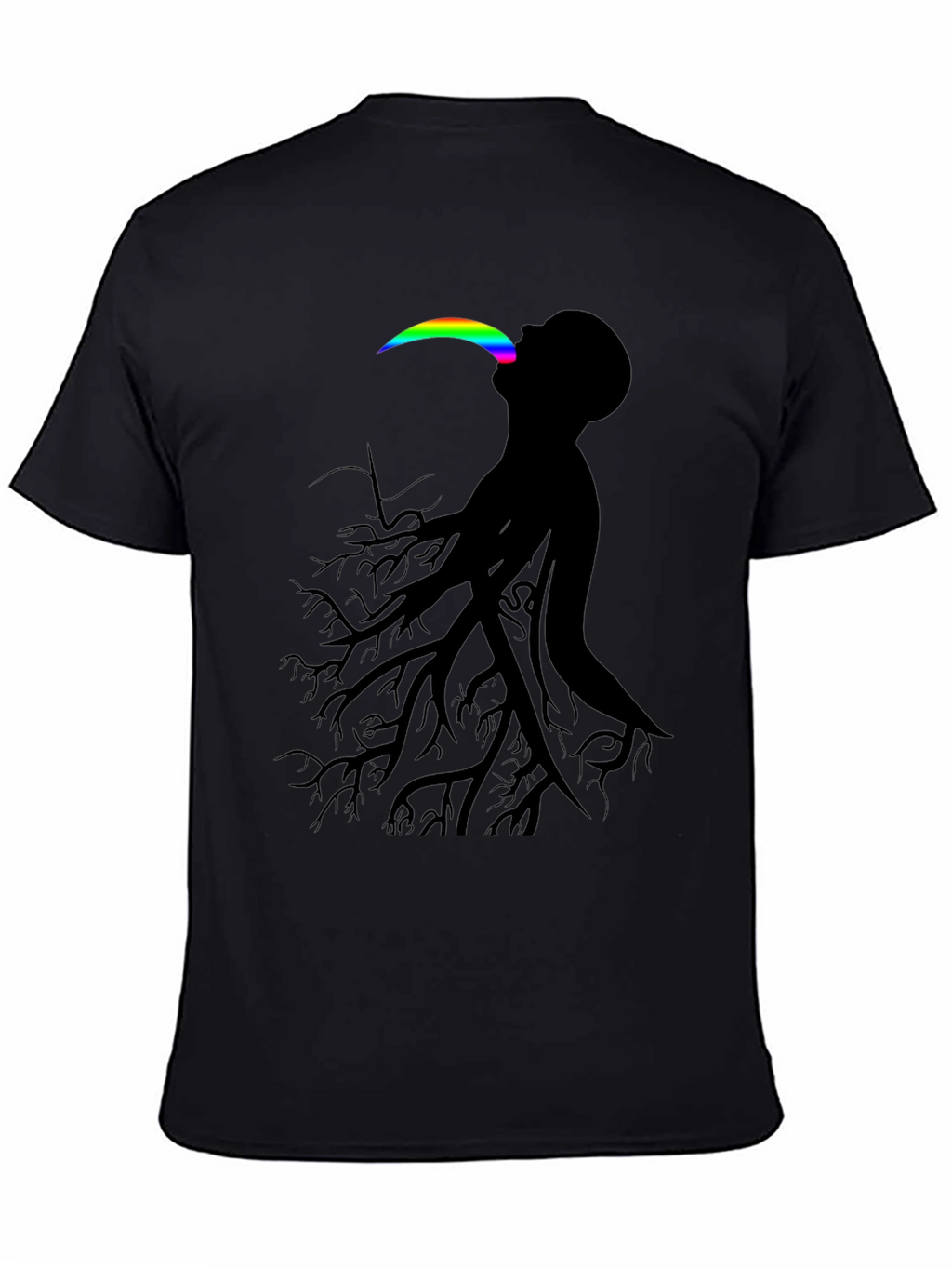 Abstract Tree Man Graphic Tee - Black