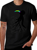 Abstract Tree Man Graphic Tee - Black